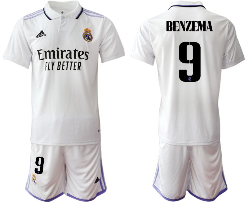 Men 2022-2023 Club Real Madrid home white #9 Soccer Jersey